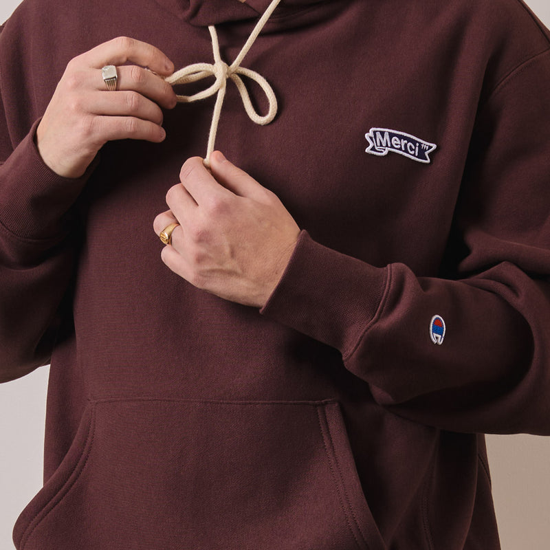 Merci x Champion - Sweat à Capuche - Marron