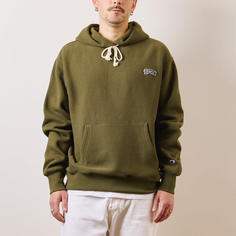 Merci x Champion Hoodie Olive