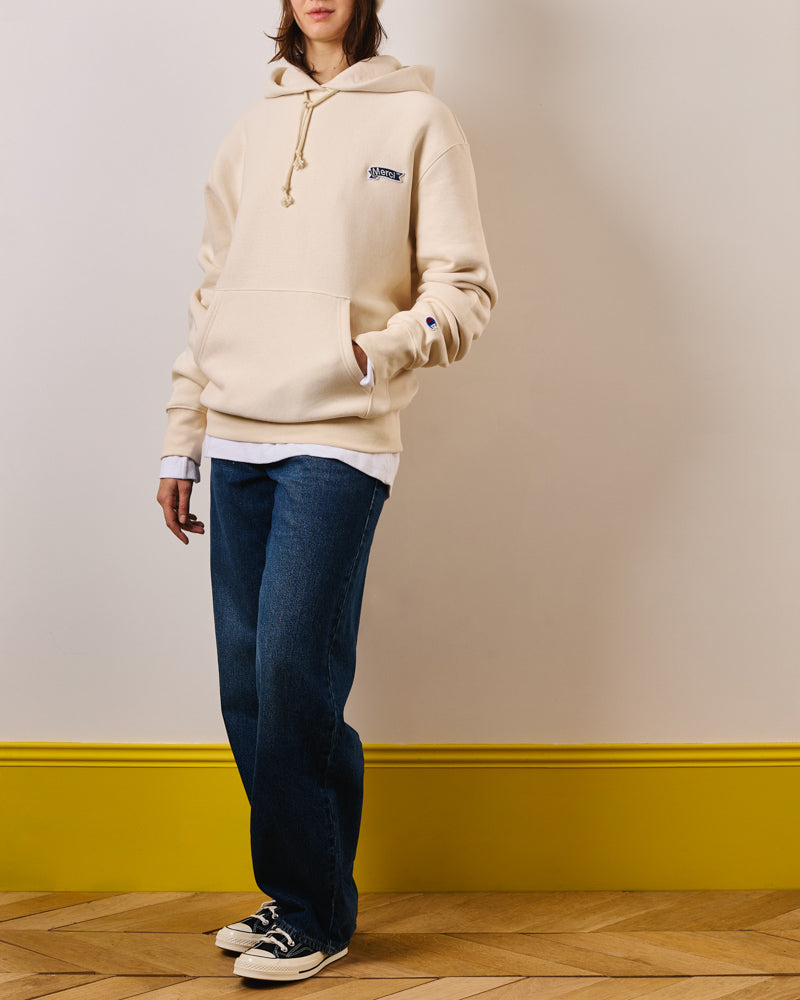 Merci x Champion - Sweat à Capuche - Beige