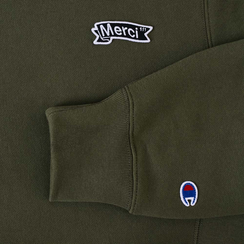 Merci x Champion - Sweat à Capuche - Olive