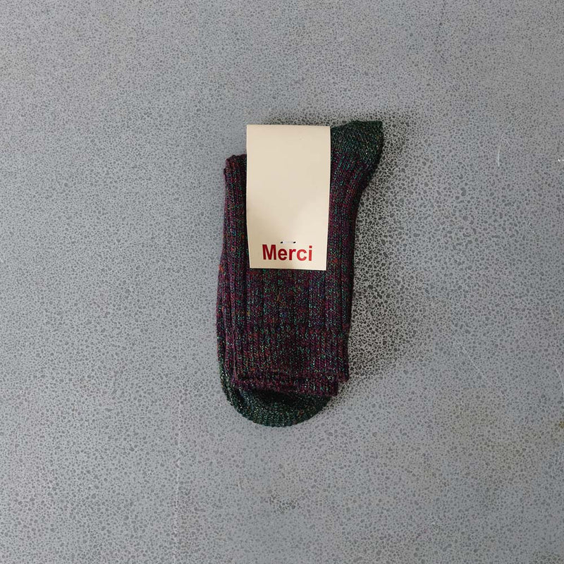 Merci - Chaussettes Lulu - Prune & Vert