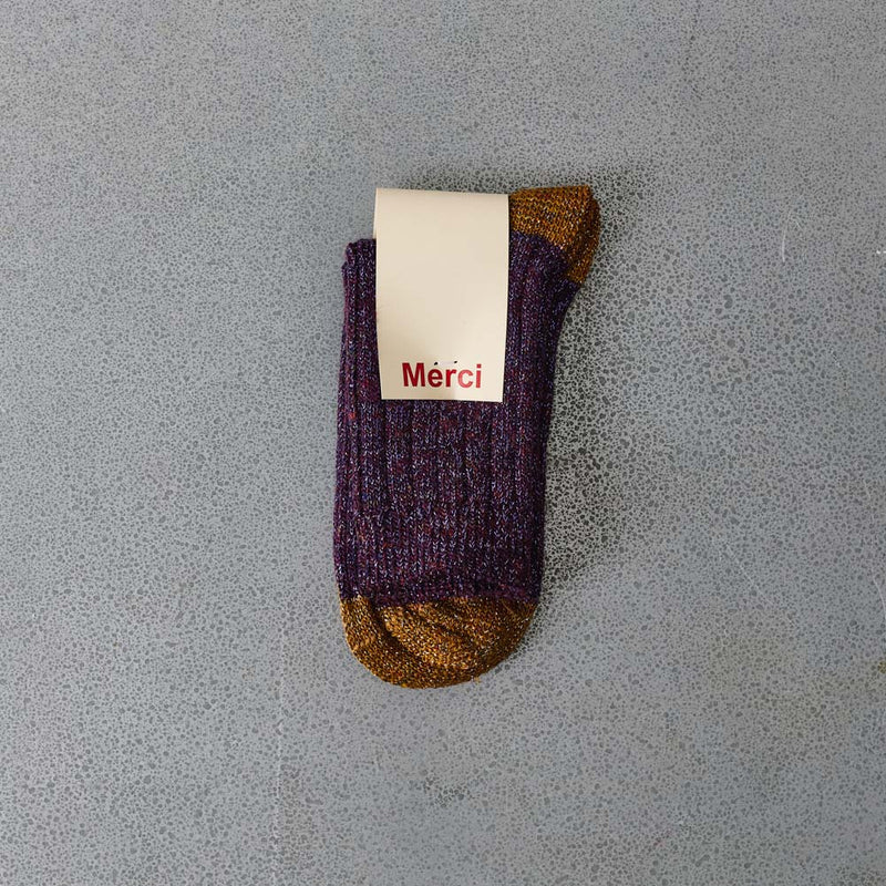 Merci - Chaussettes Lulu - Violet & Ocre