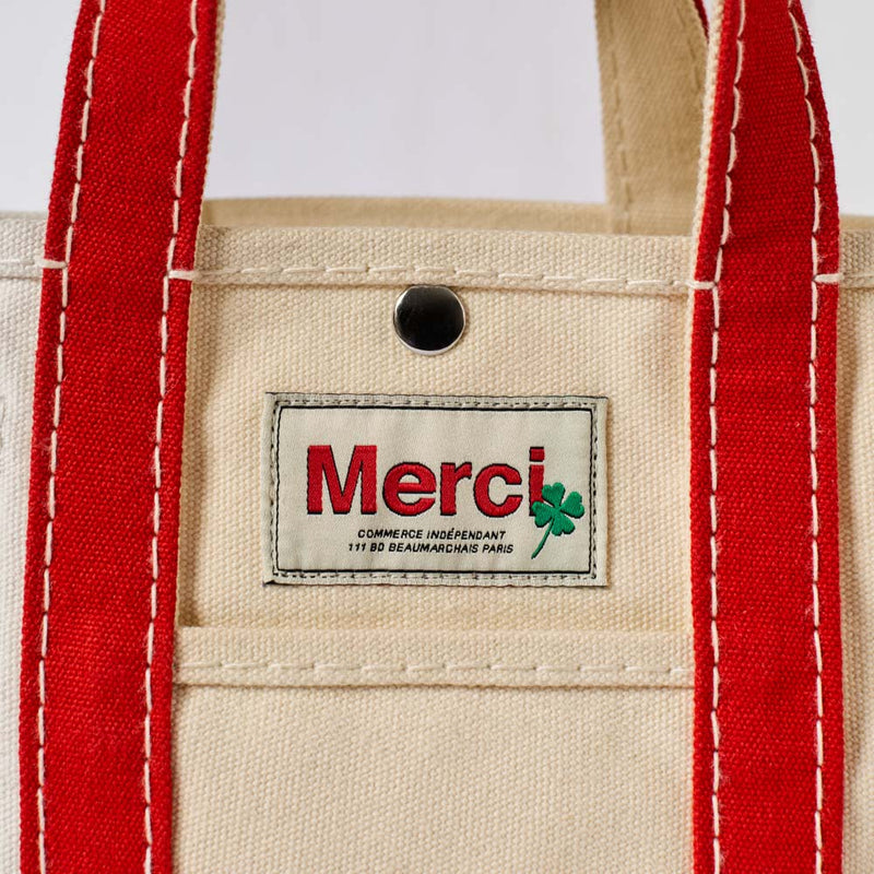 Merci - Cabas Candide Mini en canvas - Rouge