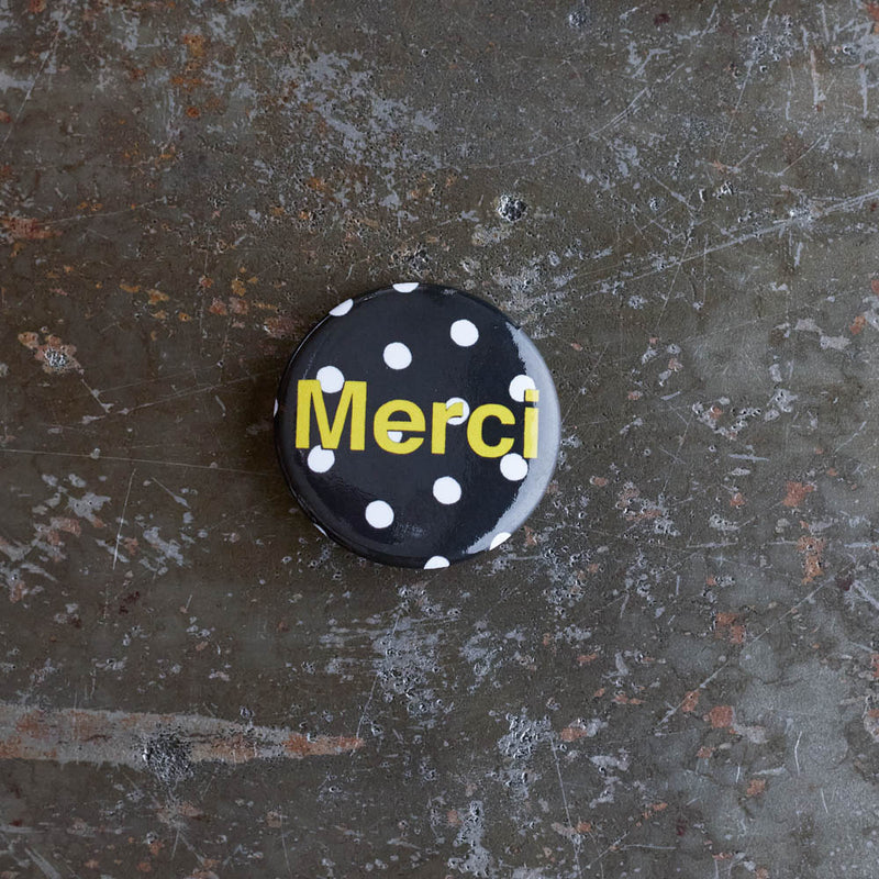 Badge Merci - Pois Blanc