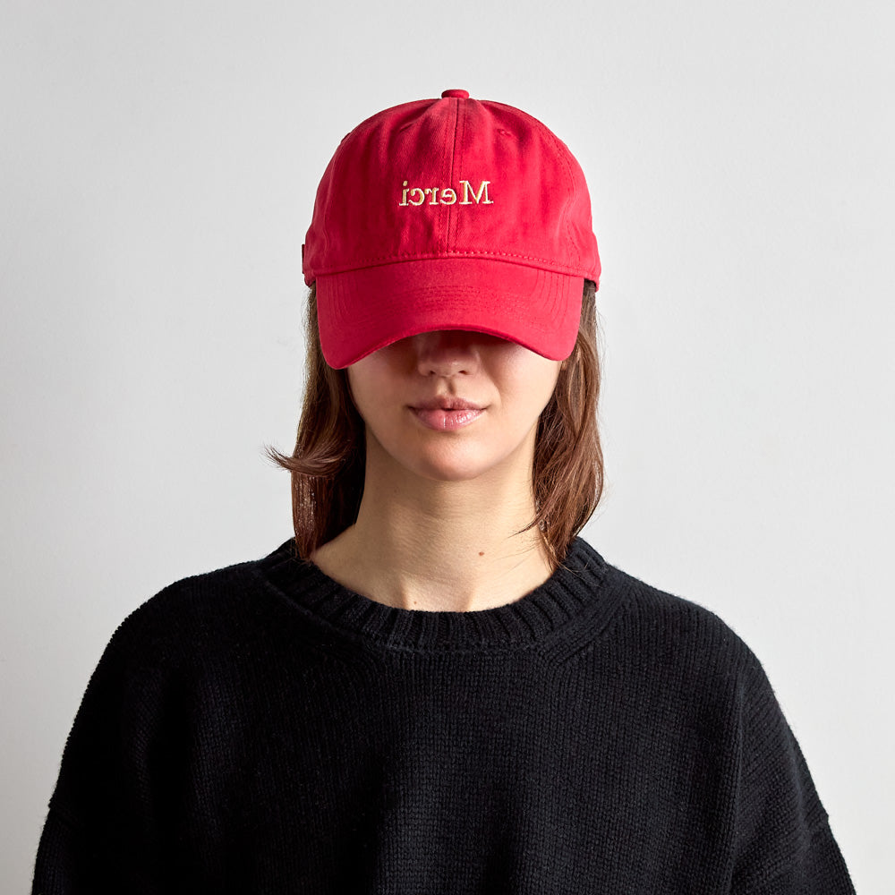 MERCI キャップ Merci - Mirror Cap - Red & Ecru – Merci Paris