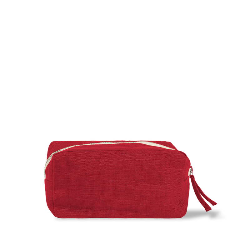Merci - Trousse en lin lavé - Rouge Vermillon