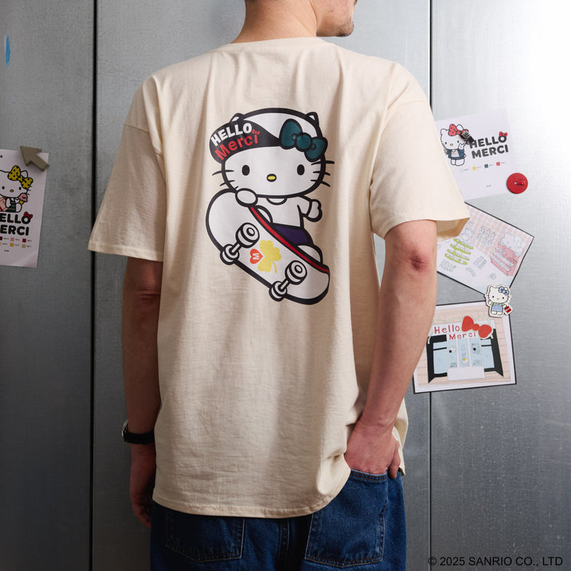 Hello Kitty x Merci  - T-Shirt Skate - Ecru