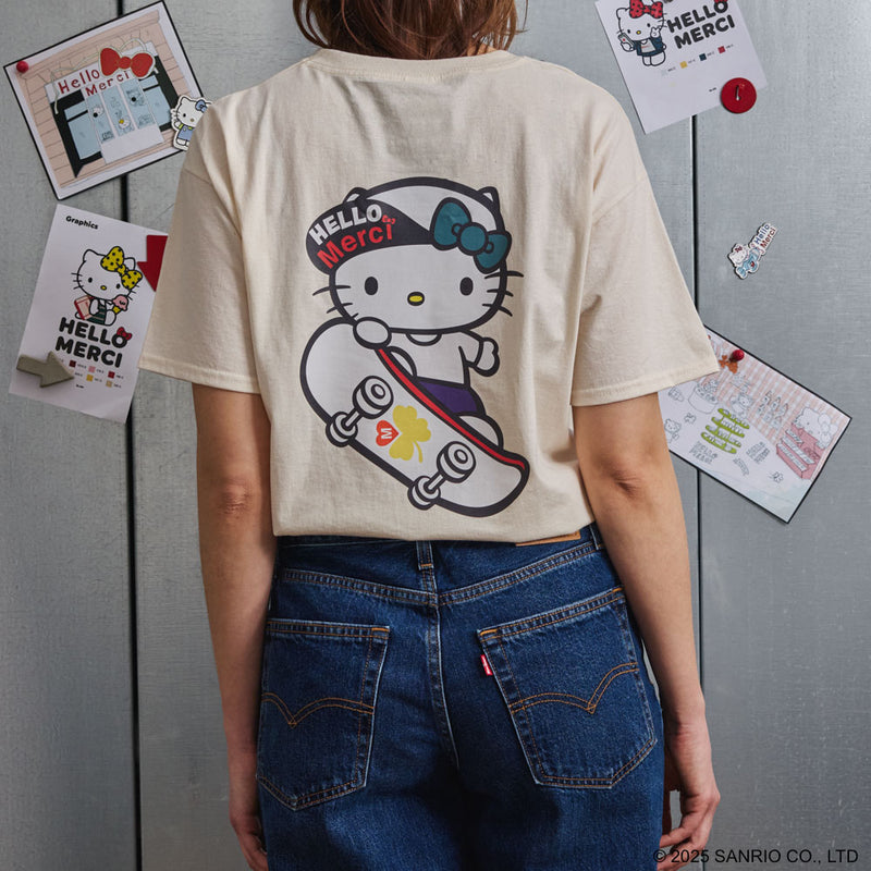 Hello Kitty x Merci  - T-Shirt Skate - Ecru