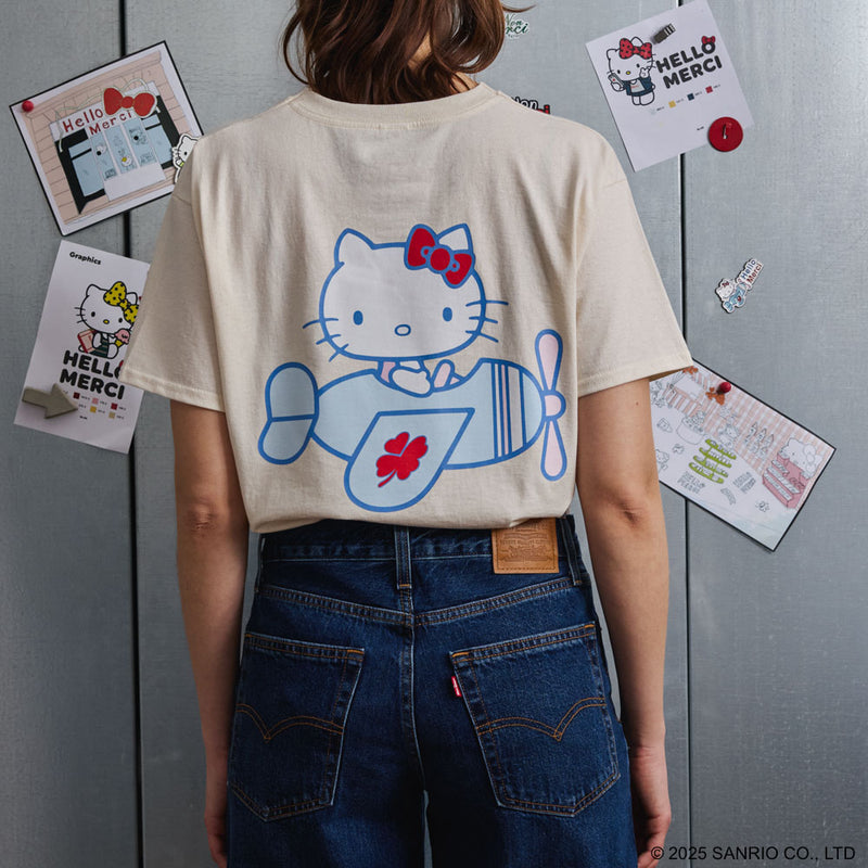 Hello Kitty x Merci  - T-Shirt Avion - Ecru