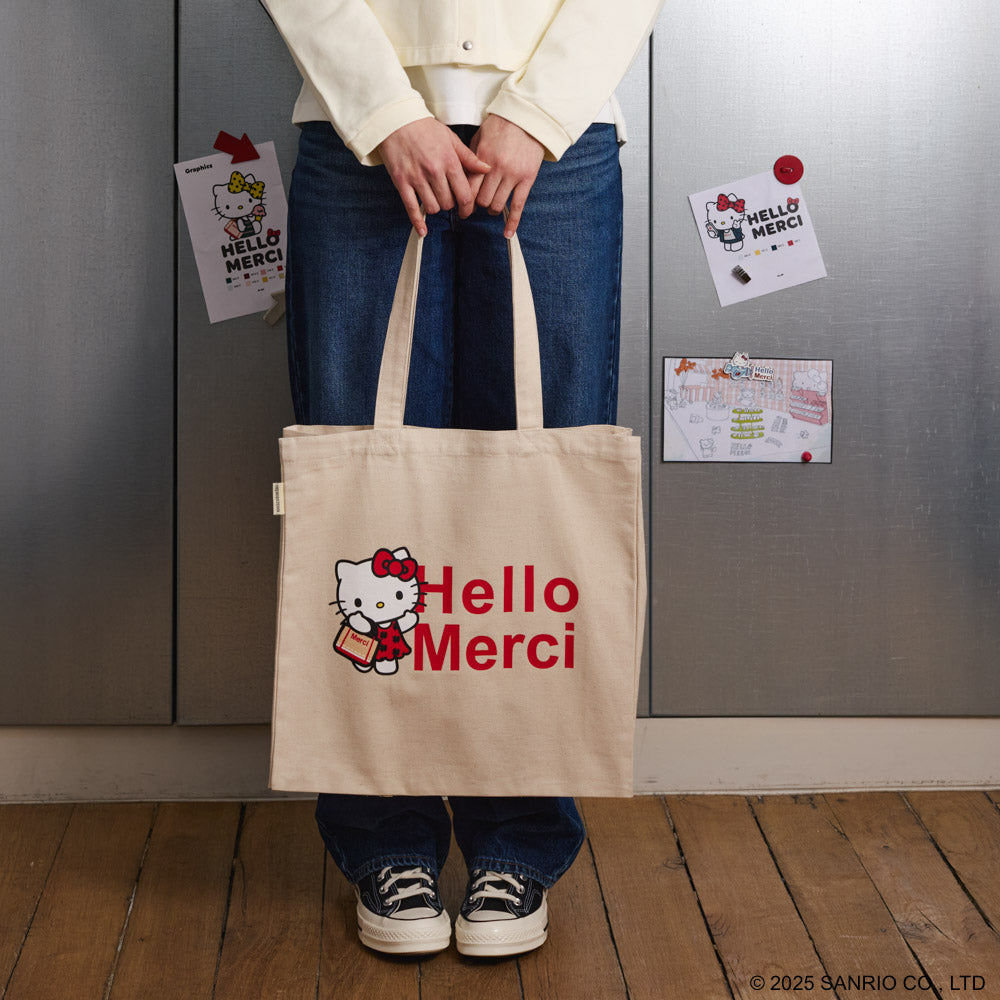 Merci ハローキティ トートバッグ 2点セット Hello Kitty x Merci - Tote Bag - Cream