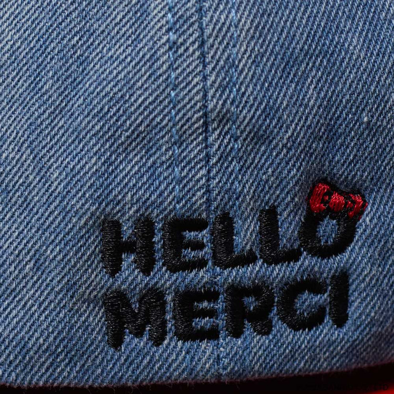 Hello Kitty x Merci  - Casquette Ballon Rouge - Bleu Denim