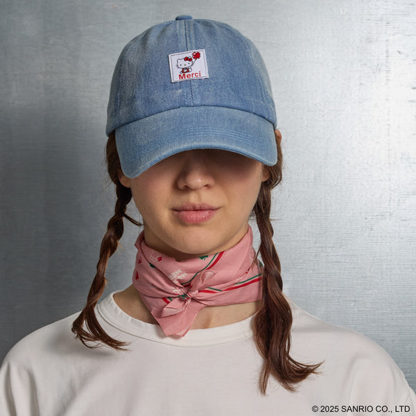 Hello Kitty x Merci  - Casquette Ballon Rouge - Bleu Denim