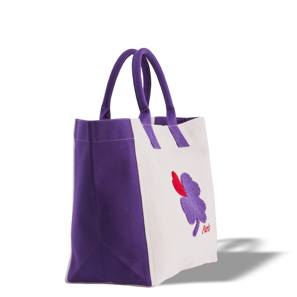Merci - Clover-Heart Shopping Bag - Purple – Merci Paris