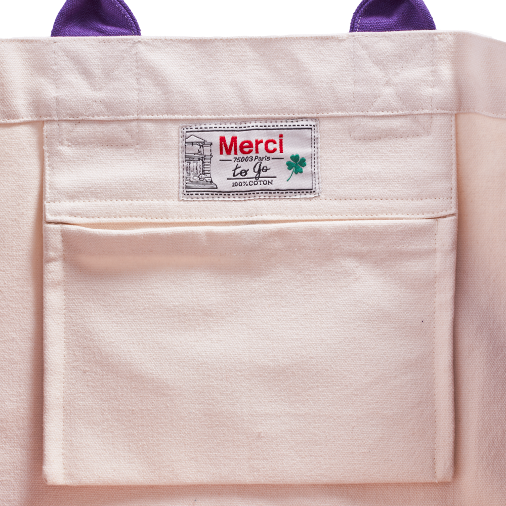Merci - Clover-Heart Shopping Bag - Purple – Merci Paris