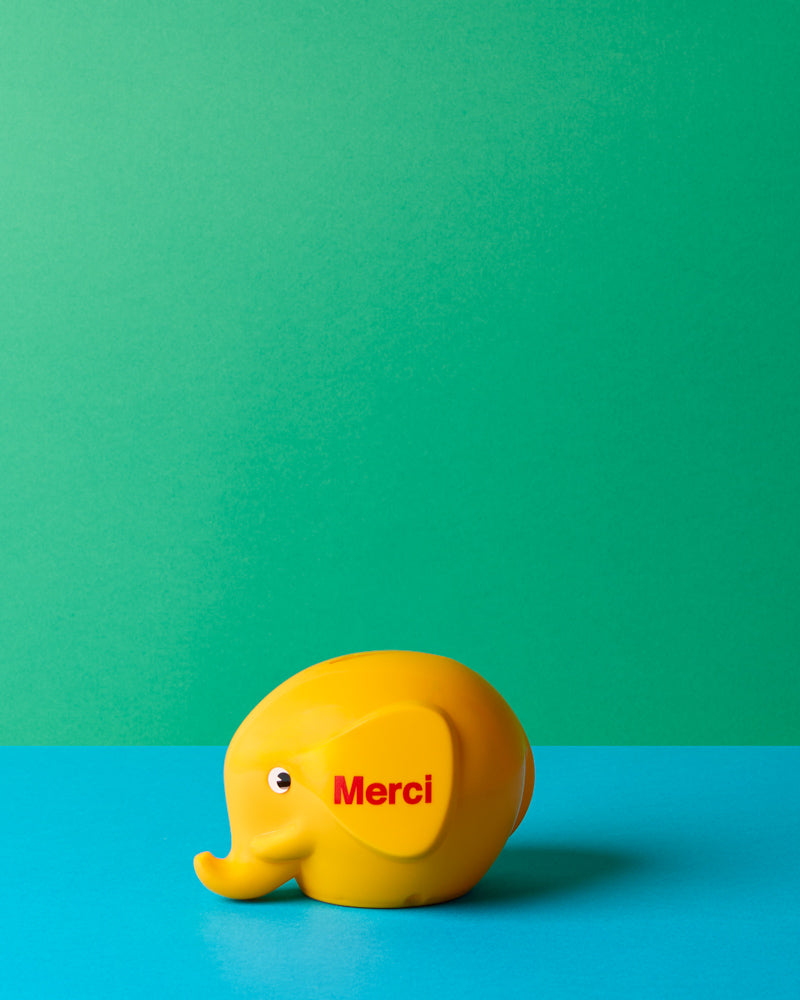Merci - Tirelire Éléphant - Jaune