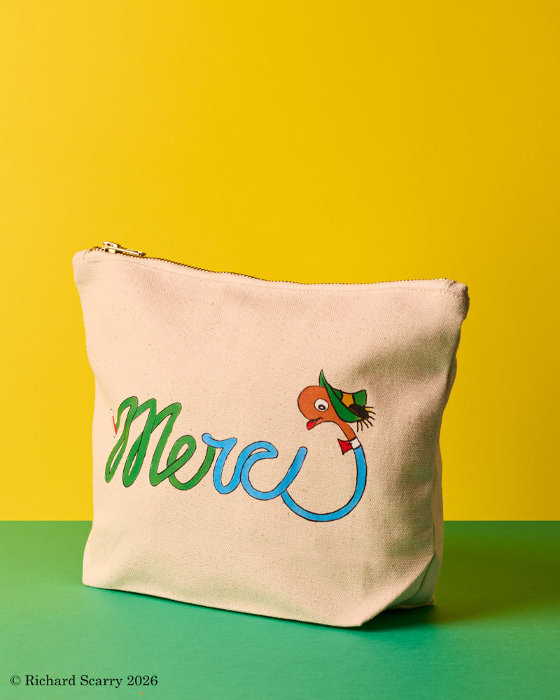 Merci x Richard Scarry - Cotton Tote Bag Merci - Ecru