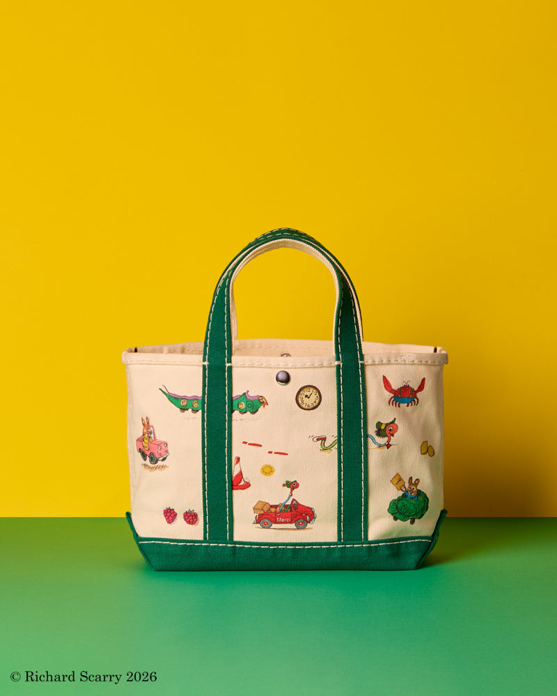 Merci x Richard Scarry - Cabas Candide En Canvas - Vert