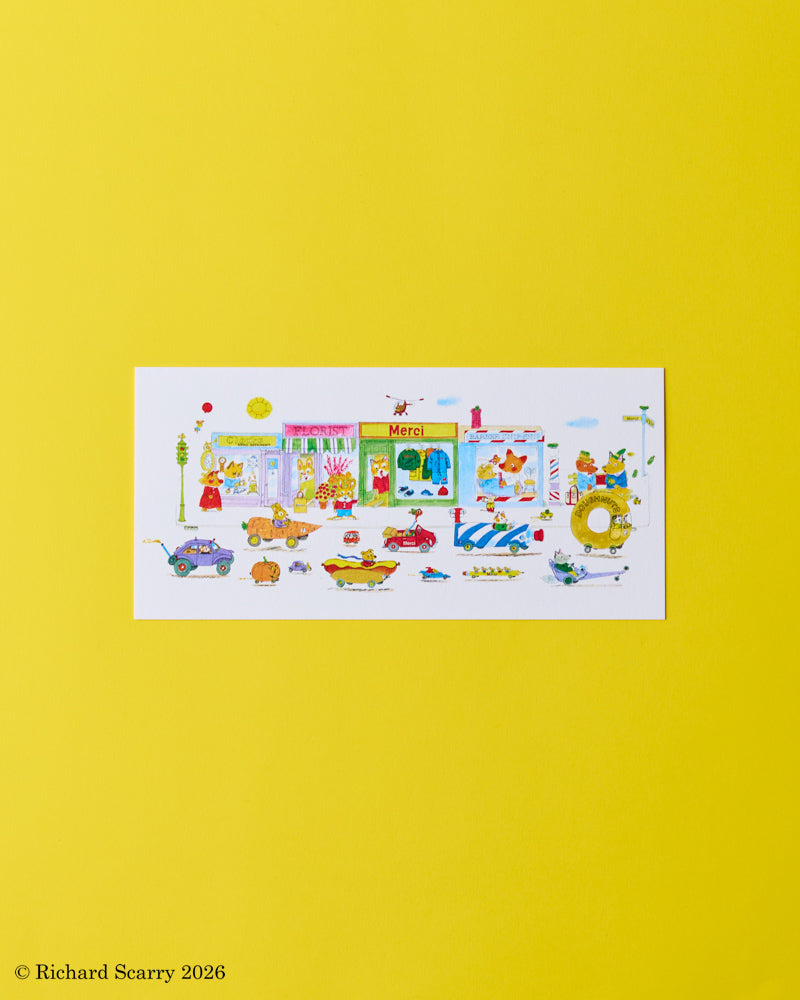 Merci x Richard Scarry - Postcard - Street