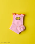 Merci x Richard Scarry - Kids' Car and Cheese Socks - Pink