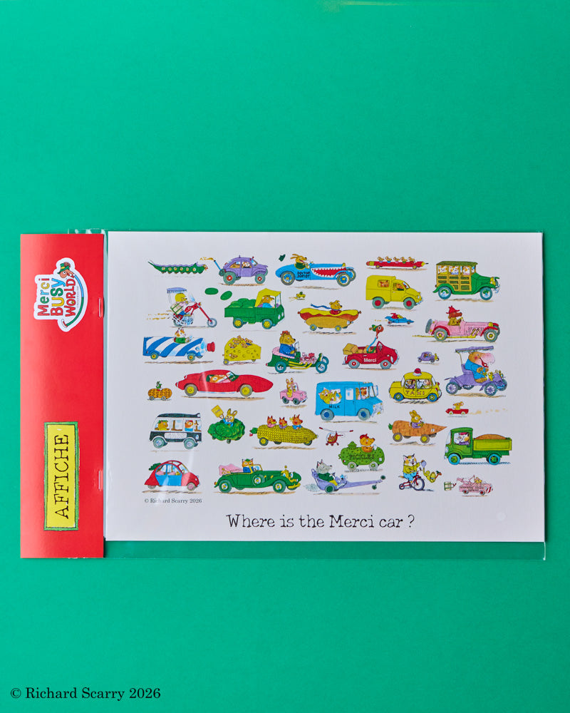 Merci x Richard Scarry - Affiche Cars