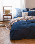 Merci - Cotton percale duvet cover - Midnight Blue