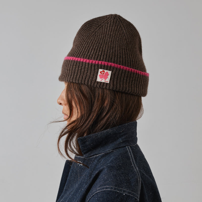 Merci - Bonnet Bicolore - Marron & Rose