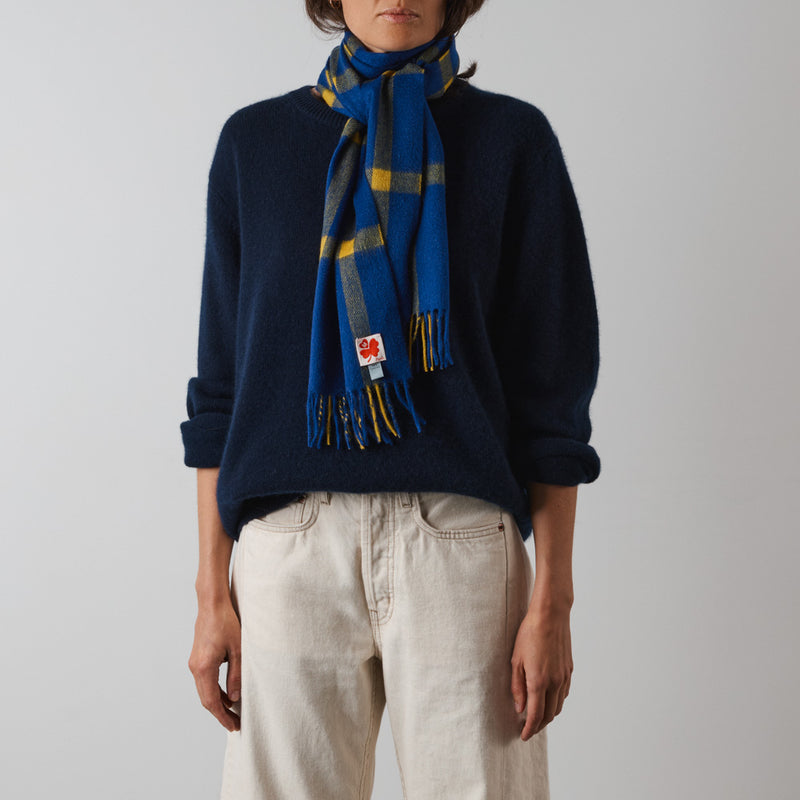 Merci - Echarpe en cachemire Harry - Cobalt et Jaune