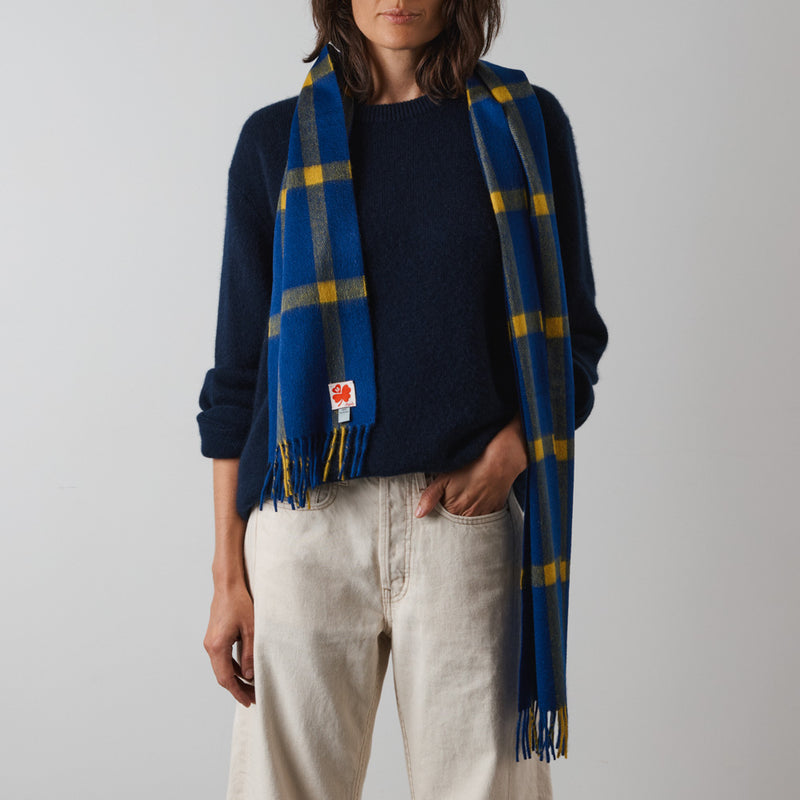 Merci - Echarpe en cachemire Harry - Cobalt et Jaune