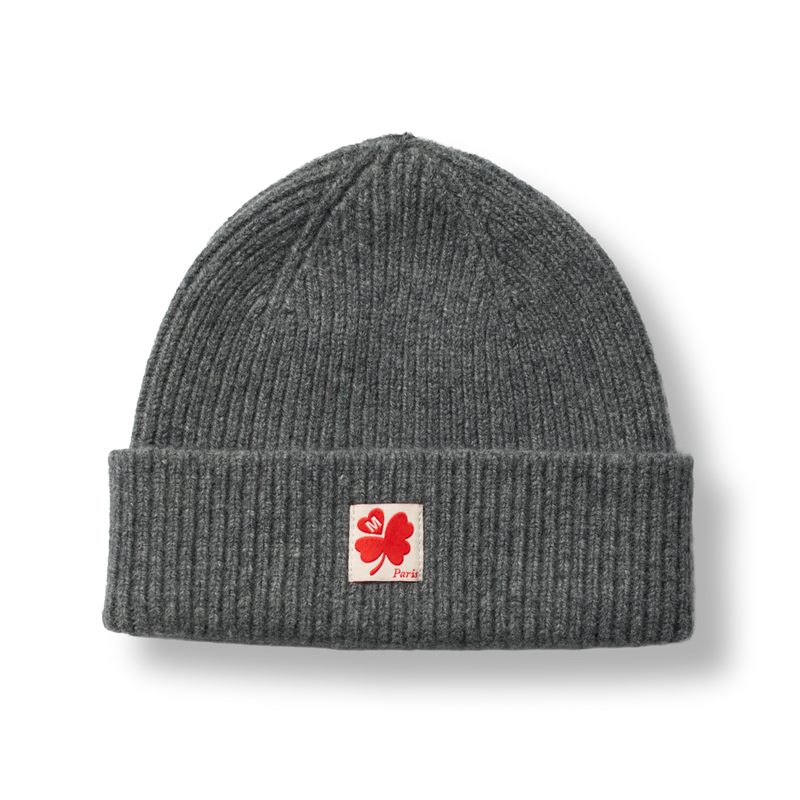 Merci - Bonnet Lucky - Gris Anthracite & Rouge