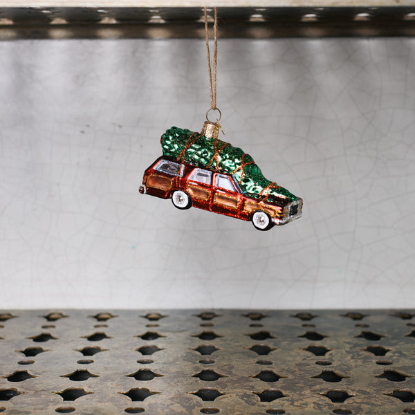 Ornement - Voiture avec sapin