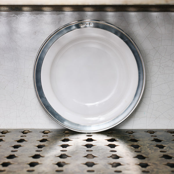 Assiette pour pâtes - Céramique et étain