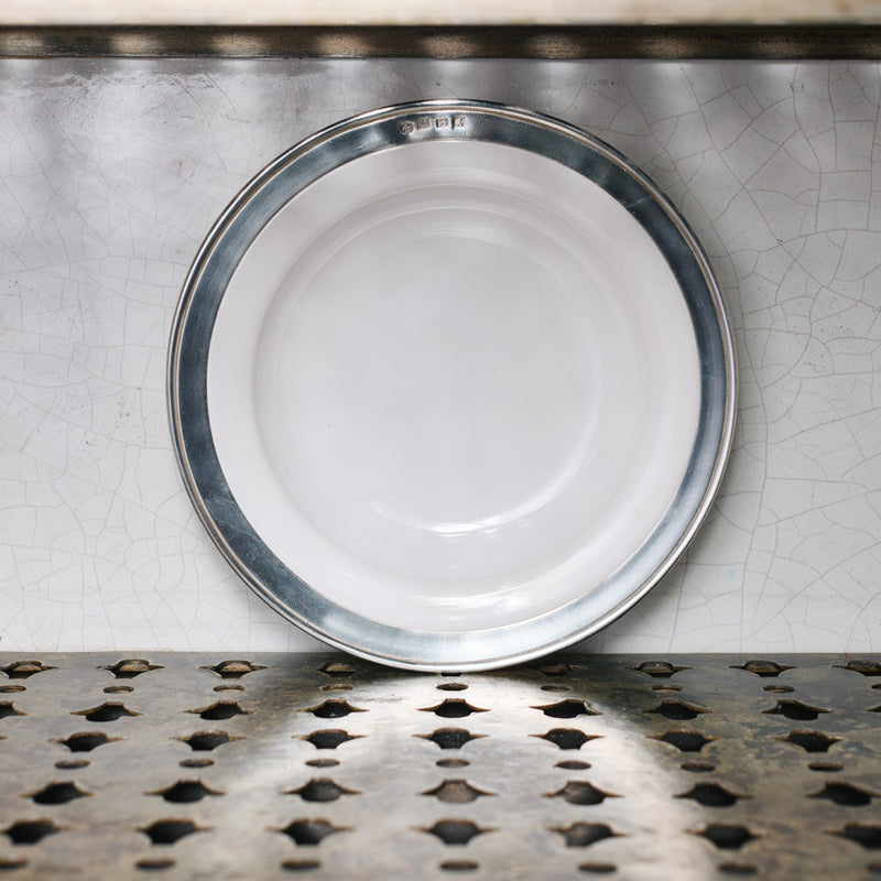 Assiette pour pâtes - Céramique et étain