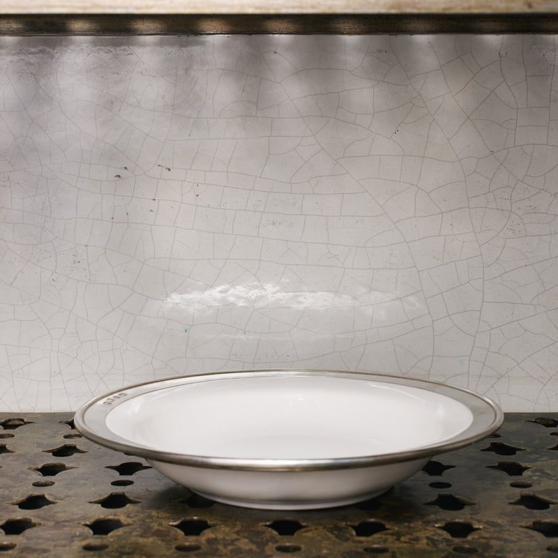 Assiette pour pâtes - Céramique et étain