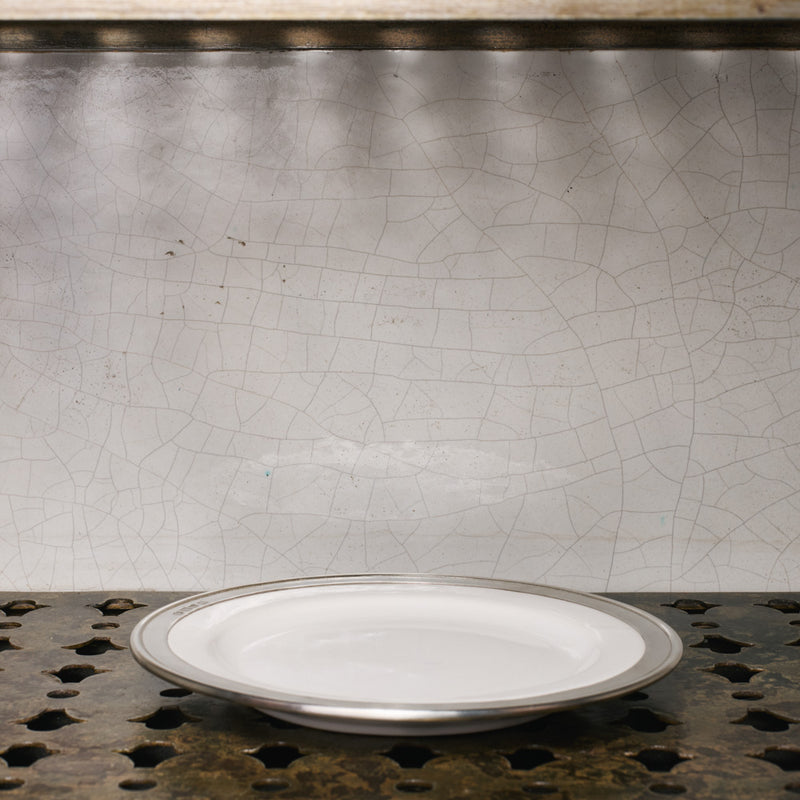 Assiette à dessert céramique et étain