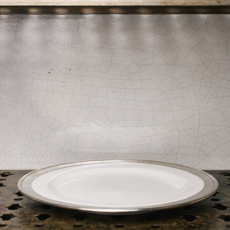 Assiette à dessert céramique et étain