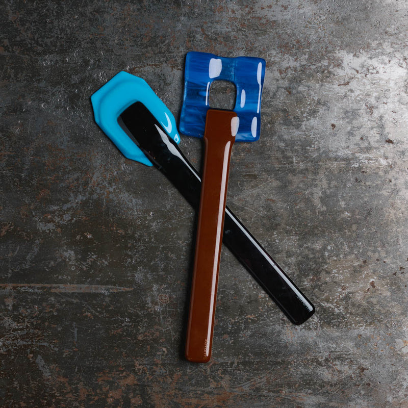 Couverts de service en verre - Marron rouge