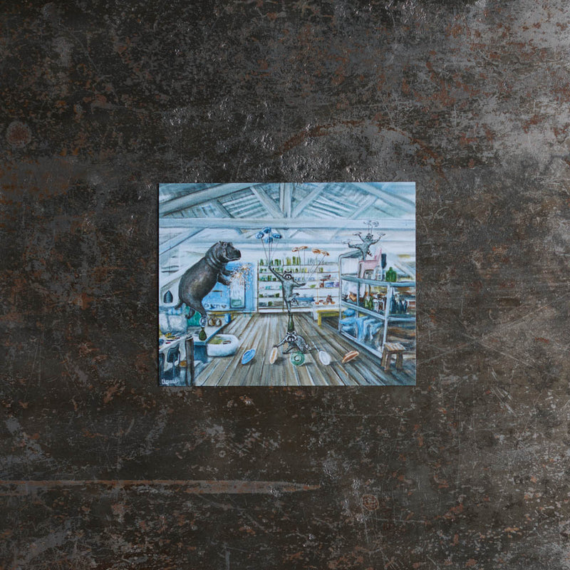 Carte postale - Merci x Travis Chapman - Shopping for glassware