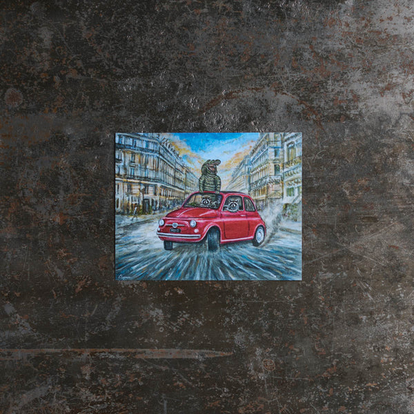 Carte postale - Merci x Travis Chapman - Drifting on the Champs des Elysees