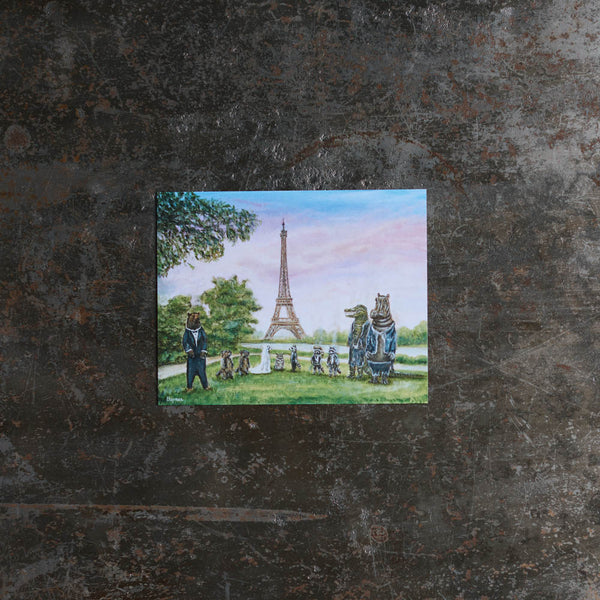 Carte postale - Merci x Travis Chapman - Eiffel Tower Sunset Wedding