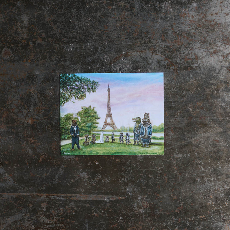 Carte postale - Merci x Travis Chapman - Eiffel Tower Sunset Wedding