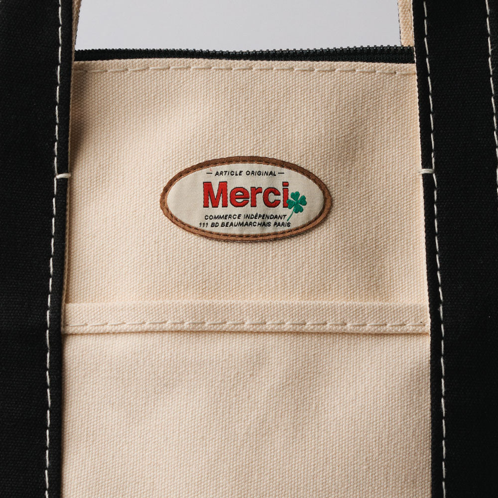 merci　4 Merci - Paris Bag - Ecru & Black – Merci Paris