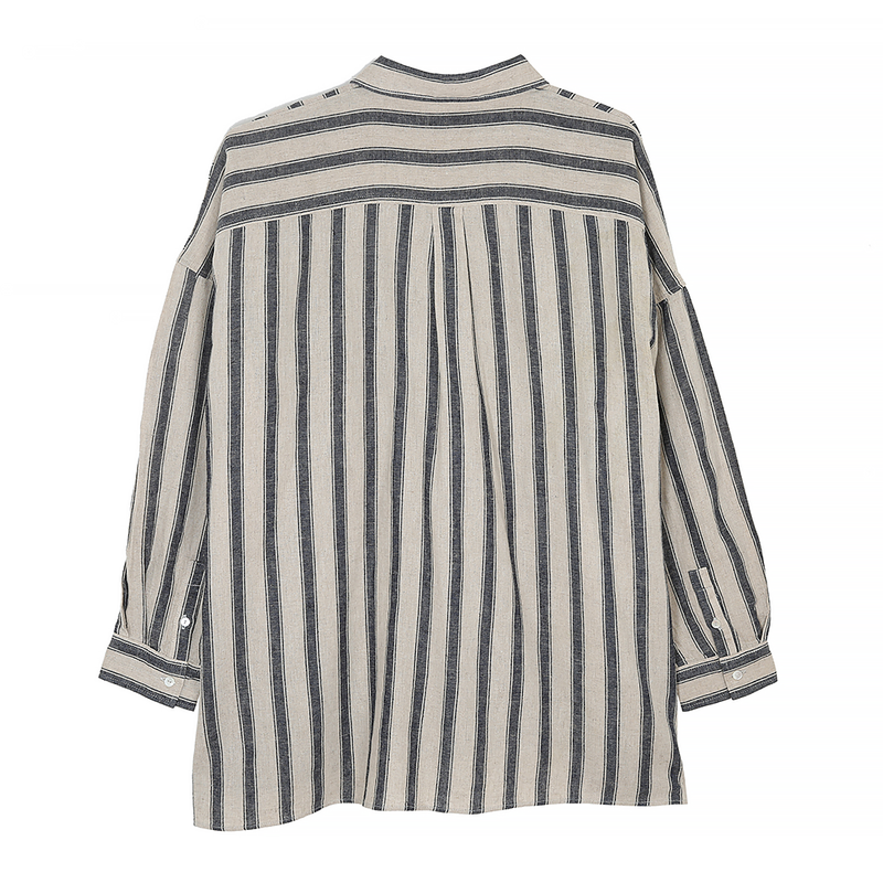 Ichi - Blouse L/C Stripe - Naturel & Indigo