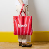 Merci - Tote Bag en coton - Rouge & Rose