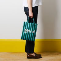 Merci - Tote Bag en coton - Vert & Bleu Ciel