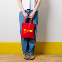 Merci - Tote Bag en coton - Rouge & Ochre