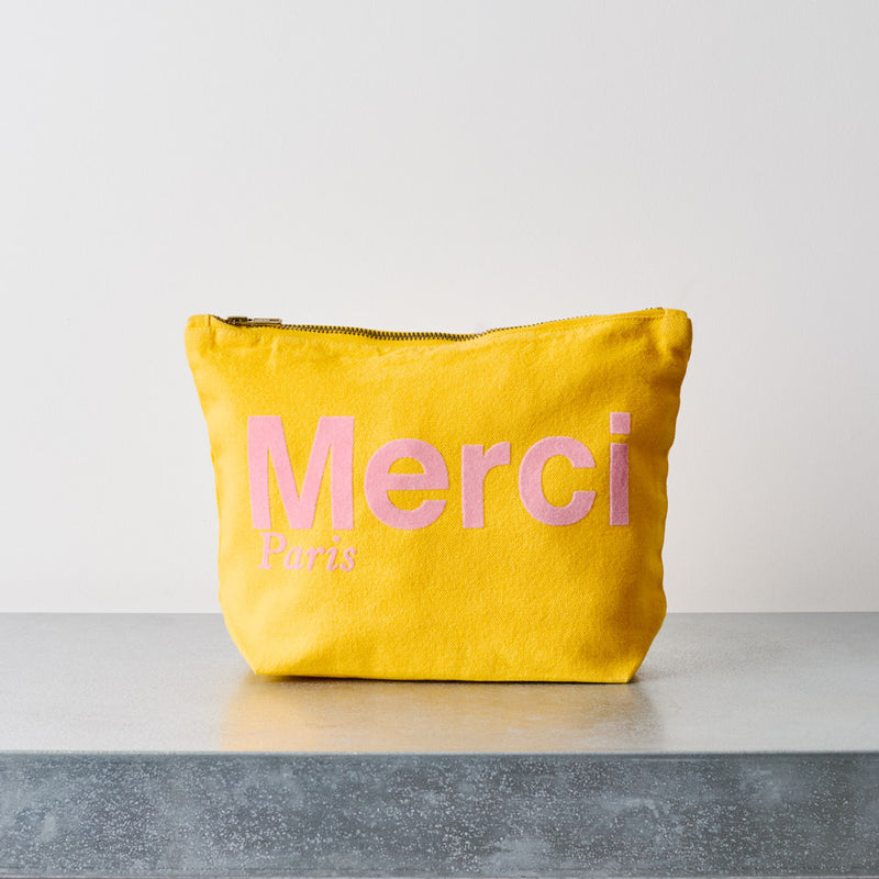 Merci - Pochette en coton - Ochre & Rose