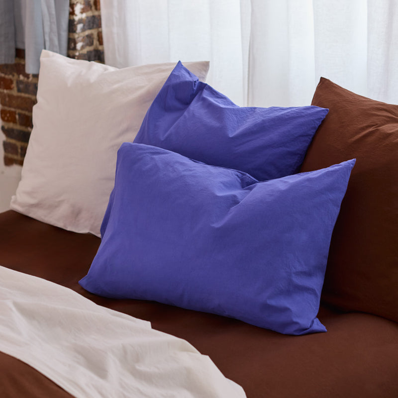 Taie d'oreiller en percale de coton - Bleu Néon