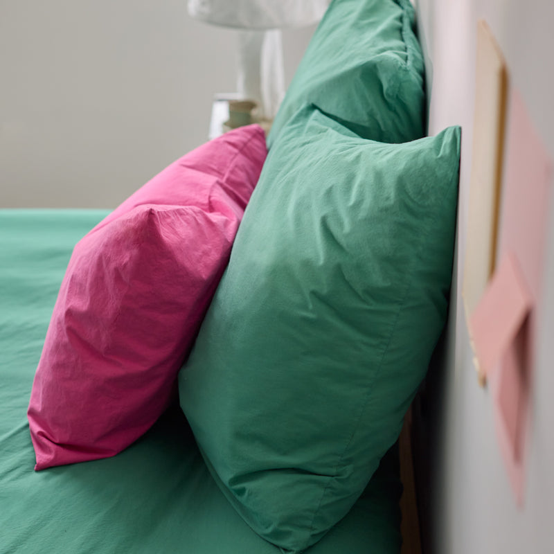Taie d'oreiller en percale de coton - Vert Pixel