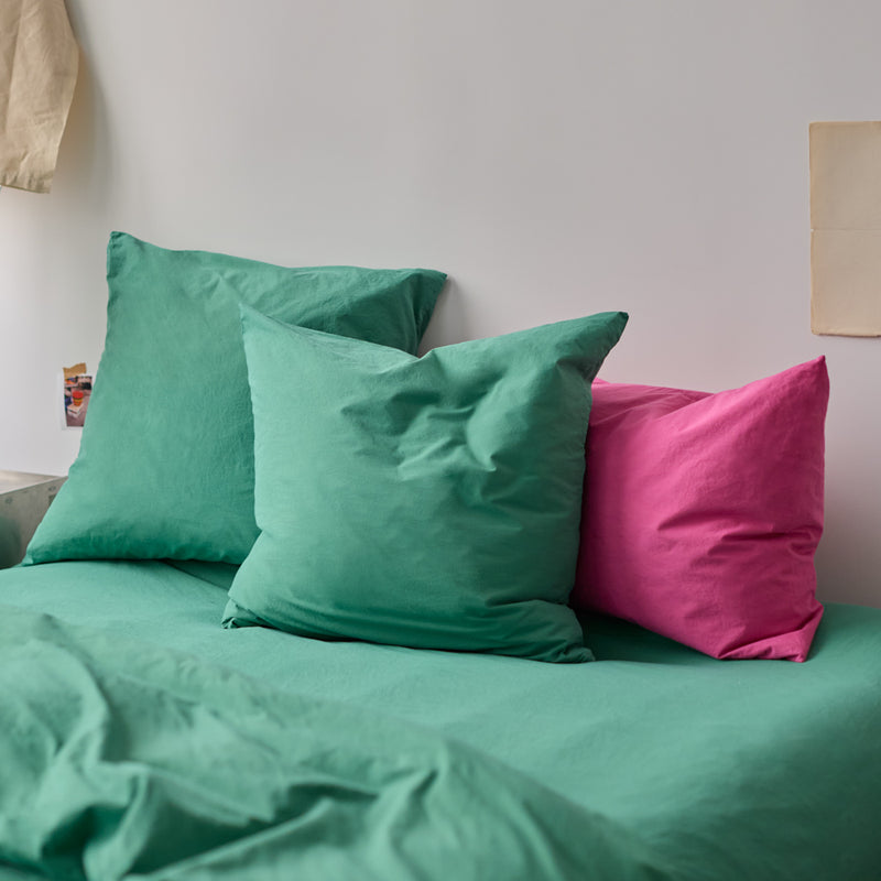 Taie d'oreiller en percale de coton - Vert Pixel