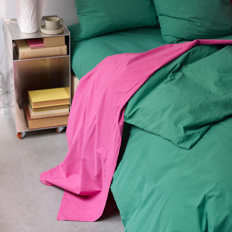 Drap plat en percale de coton - Rose Club